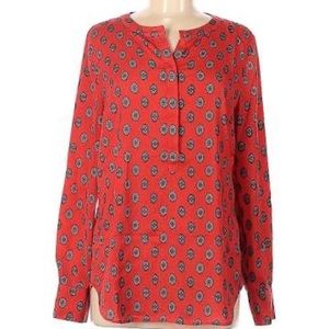 J Crew Orange Medallion Blouse